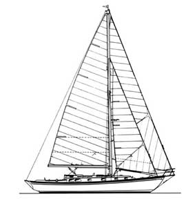 42-foot double-headsail sloop drawing