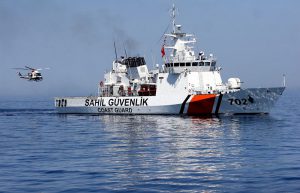 a coast guard boat in the water