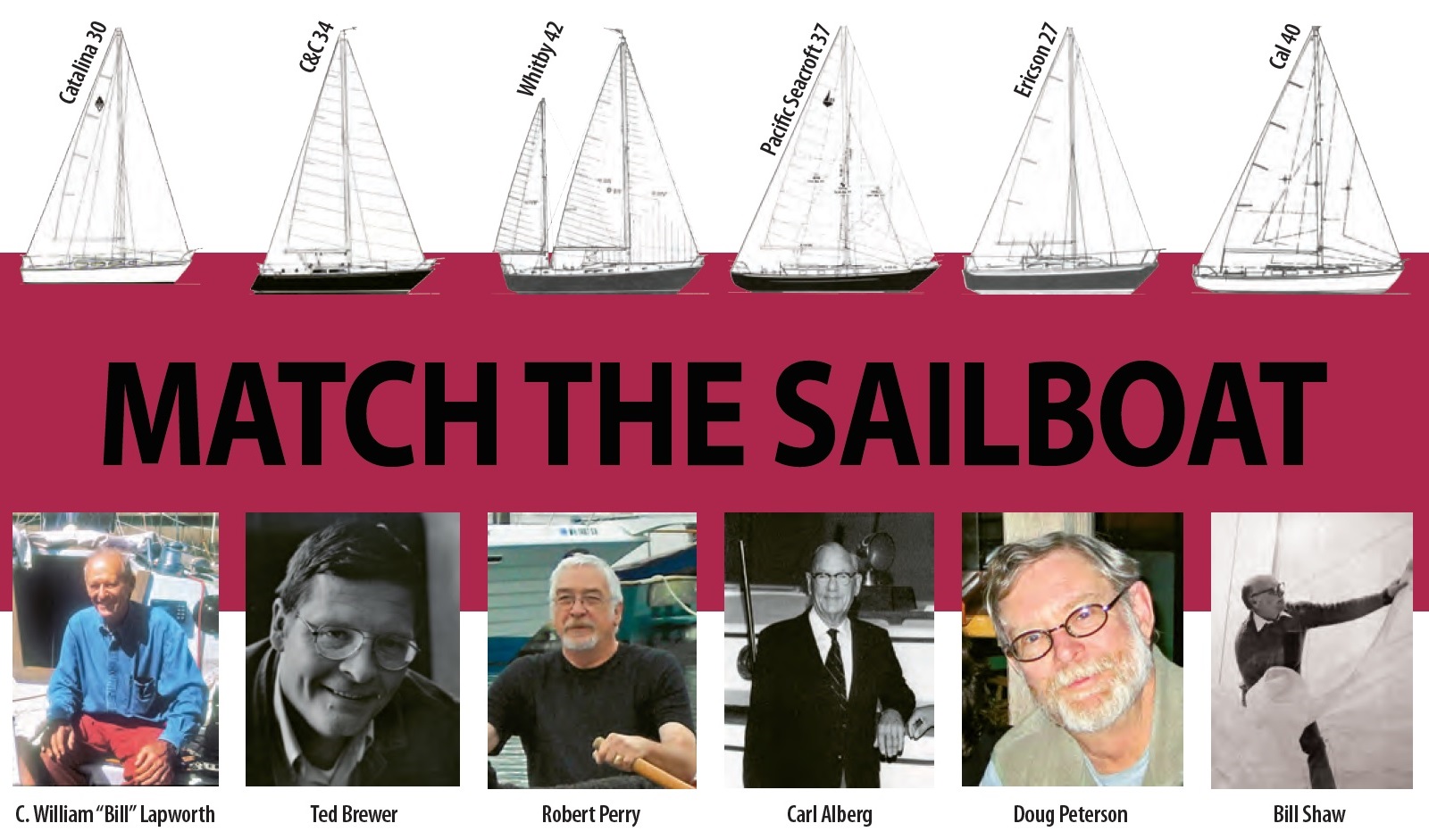 Match the sailboat to the designer