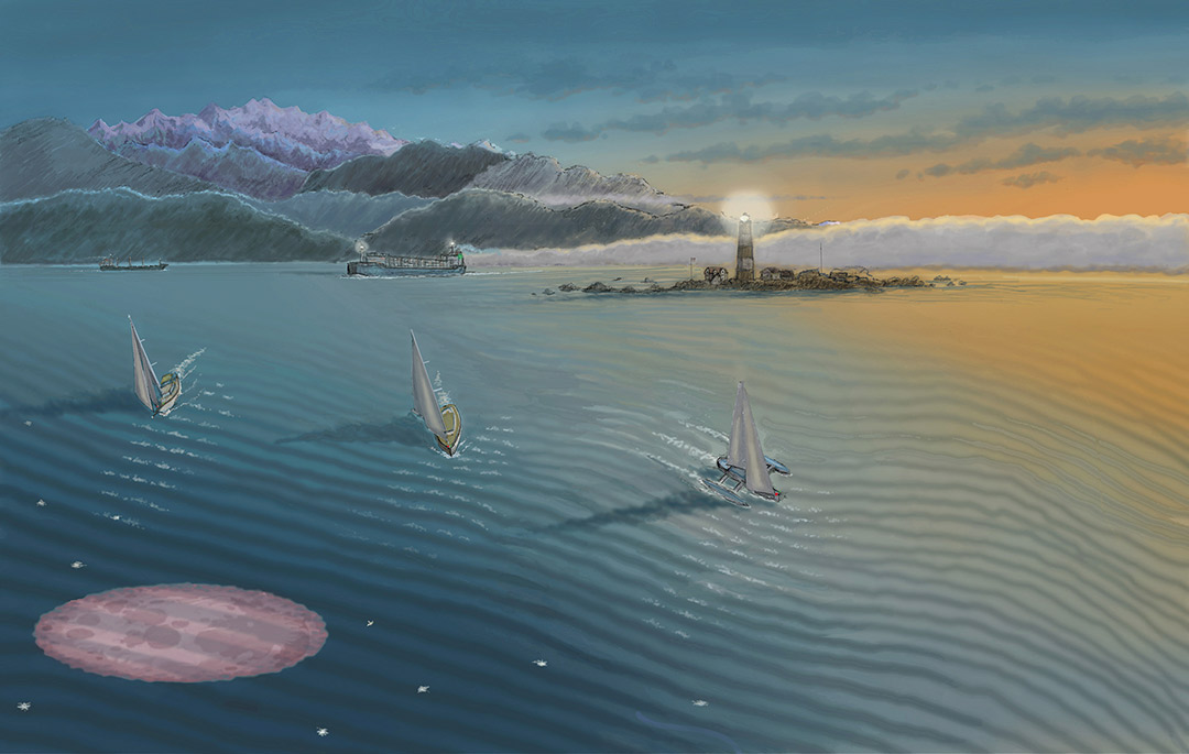night sailing illustration