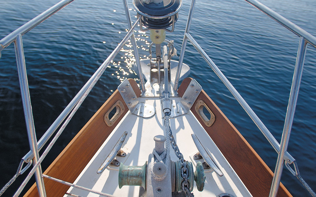 sailboat teak rail