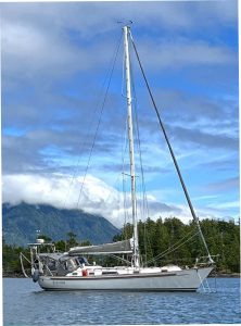Rounder at anchor off the west coast of Vancouver Island, British Columbia.