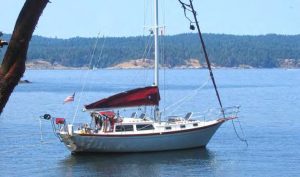 the author's previous boat, Camelot, an Islander Freeport 38C.