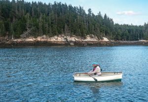 The author rowing at Trafton Island.