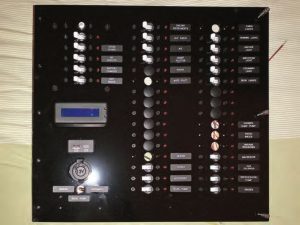 Front view of the wired panel, ready for installation.
