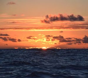 A glorious mid-Pacific sunset.