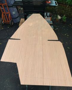 the author had to cut the floor into threepieces to get it into the cabin.