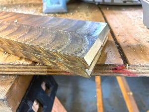 The bronze bars were cut to length. Notethe rough cast finish.