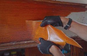 Peeling off the veneer was a relatively easy process.