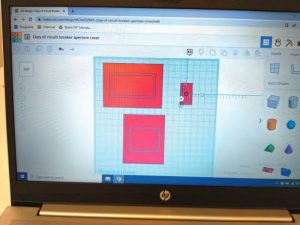 Designing cover plates using Tinkercad.