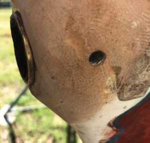 The new setscrew hole is drilled and tapped.