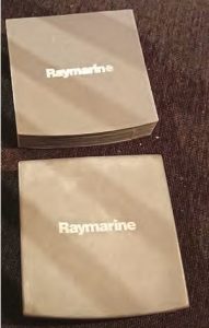 Raymarine covers: The top one is the new 3D printed version. Photo credit JP Nurro.