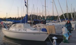Carrie and Mike had just finished several years of refurbishing Irish Eyes making her a cozy home afloat. After the storm, the cabin was flooded.