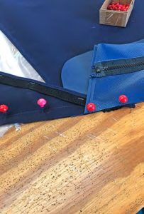 A lot of details are small but key to the overall project,like adding webbing where there needs to be extra
strength, chafe protection where there is a lot of use,
and using plastic zippers with plastic cars to prevent
corrosion issues.
