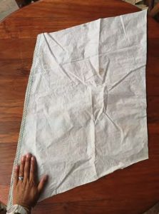 A Dacron patchcut from an unused
dinghy sail
