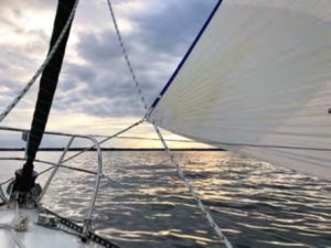 sunset from sailboat