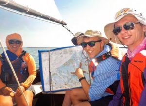 people with map