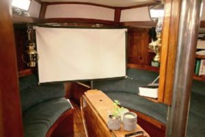 projector screen on boat