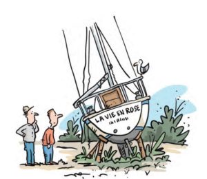 illustration of dry-docked boat