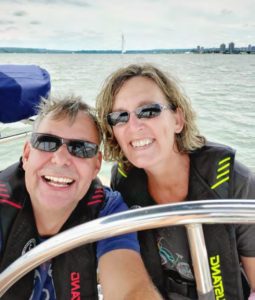 man and woman on boat