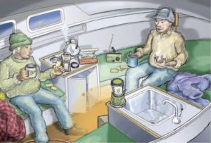 illustration of two men in boat