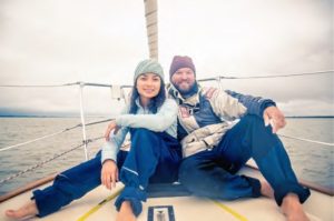 woman and man on boat