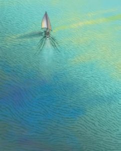 sailboat on water illustration