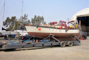 sailboat on trailer