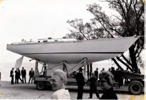 sailboat hull on trailer