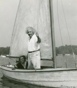 Einstein and Grete on boat