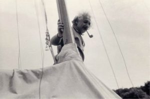 einstein on boat