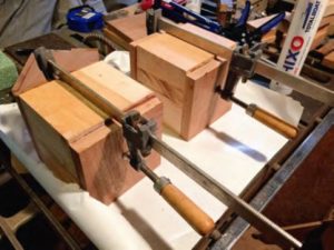 wood glued and clamped