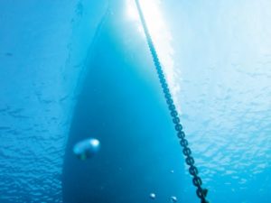 boat anchor chain in water