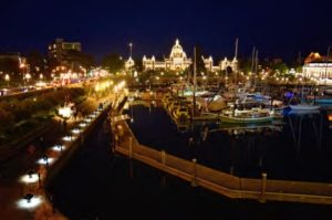 Victoria waterfront at night