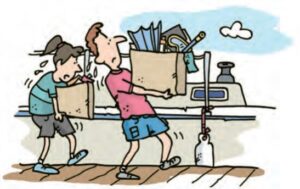 illustration of a couple carrying boxes