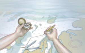 illustration of drawing on a map