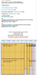 screenshot of sailrite fabric calculator