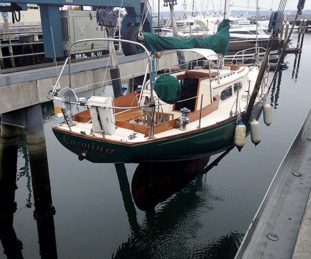 boat being lowered into water