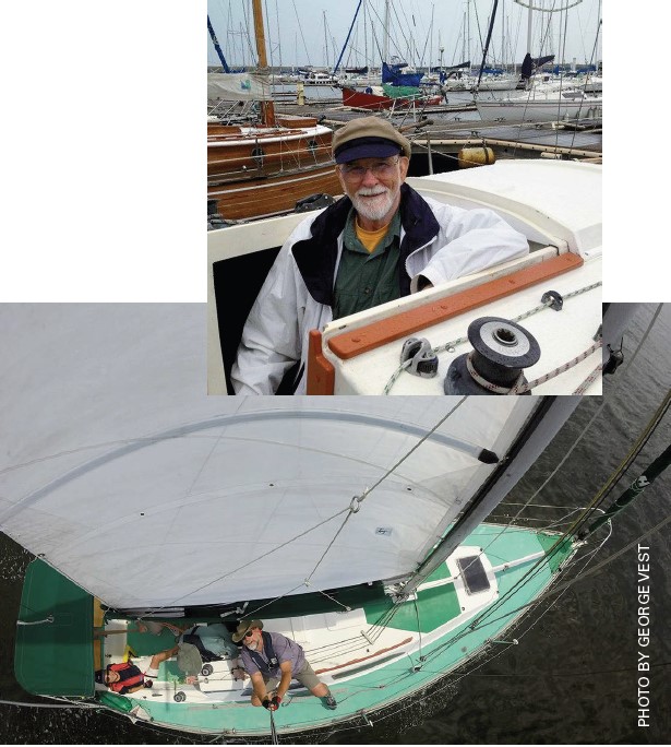 Payne with his boat Cloud 9