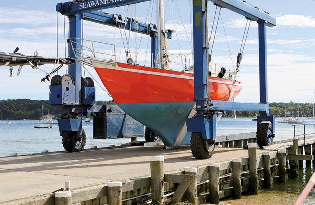 sailboat being moved