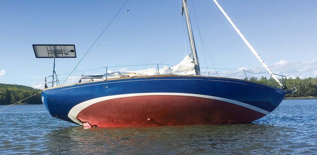 boat on its side during low tide