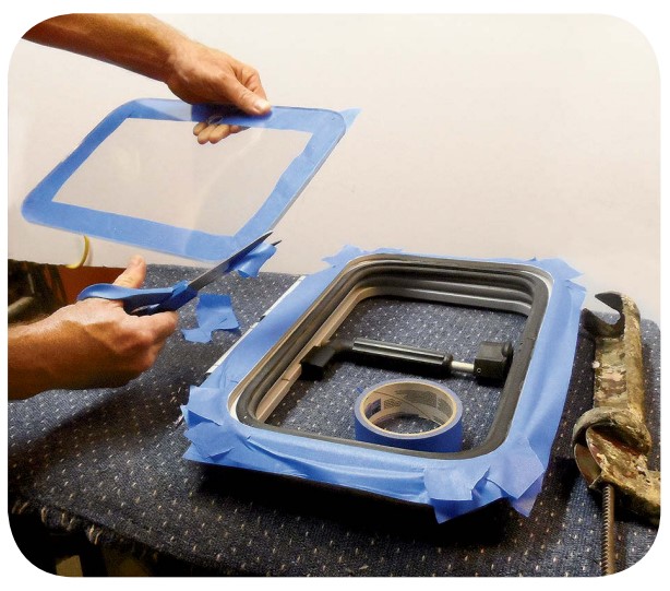 prepping hatch for sealant