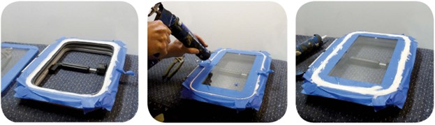 adding sealant to hatch cover