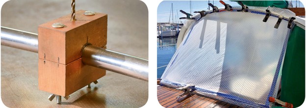 drilling jig and patterning the dodger