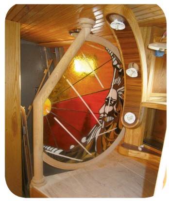 stained-glass on a boat