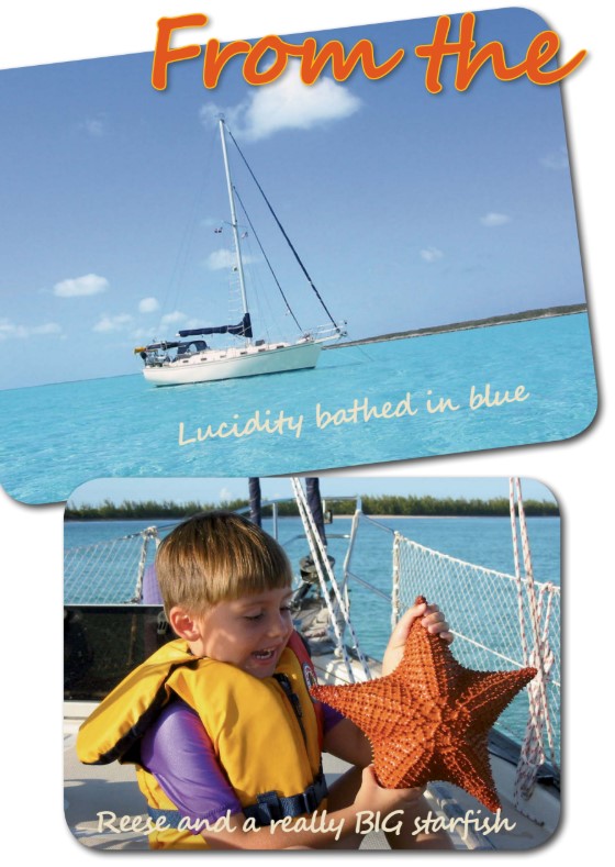 boat on water and child with starfish