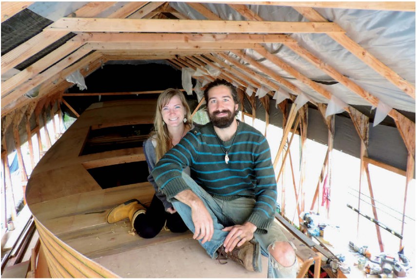 man and woman on boat