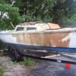 cleaning an old boat