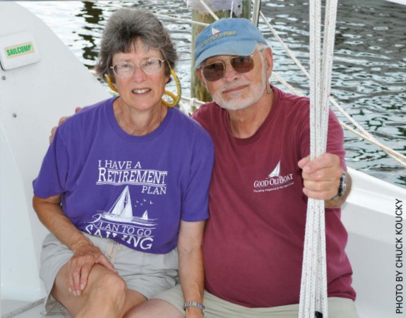 man and woman on boat