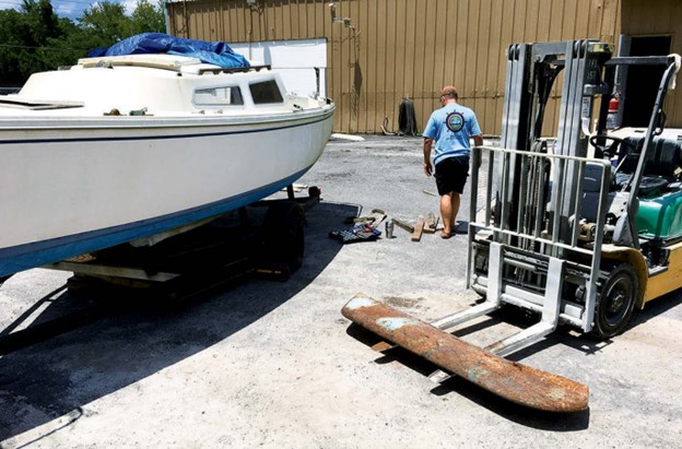 boat in a shipyard